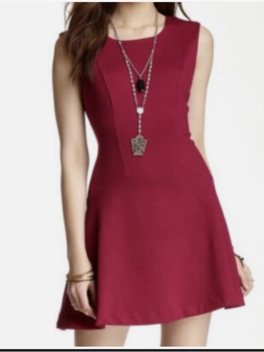 #930 Free People Sleeveless Skater Ponte  Stretch Short Mini Dress. Excellent.